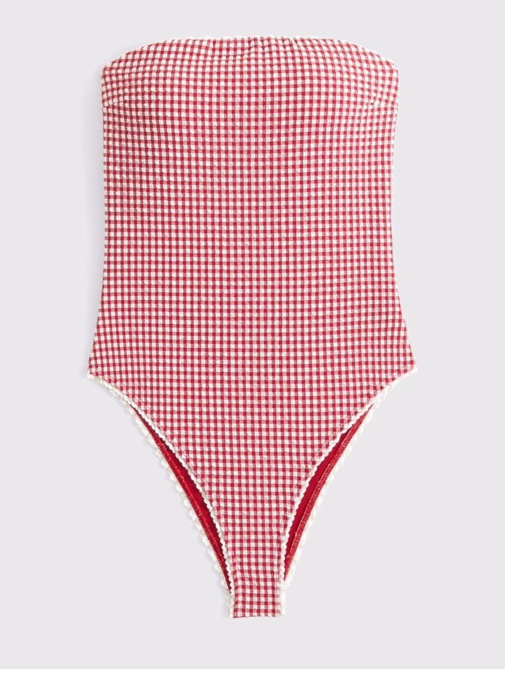 Abercrombie & Fitch Marina One-Piece
Swimsuit Red White Gingham Size Large NWT